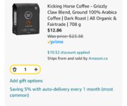 Kicking Horse Coffee - Grizzly Claw - Ground (708g) - $10.52/12.86 with S&S + coupon