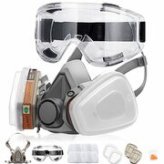 Respirator Mask Full Set with Goggles and 10 Filters 2 Cartridges (about 14$ all in after coupon)