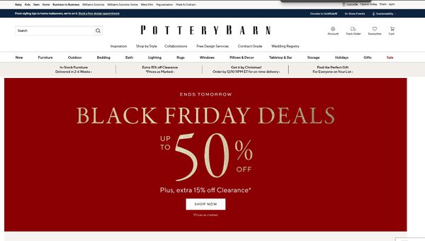 Pottery Barn Black Friday Up to 50 off Extra 15 off Clearance RedFlagDeals Forums