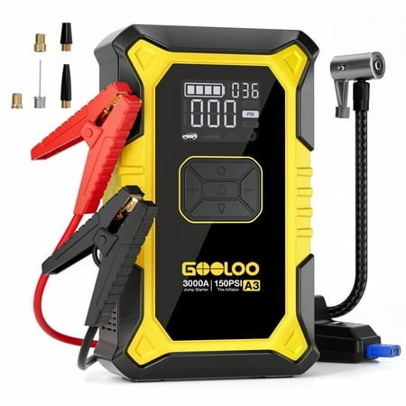 [Walmart] Gooloo A3 Car Jump Starter With Air Compressor, 3000A 150PSI ...