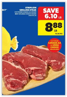 [Loblaws] Loblaws ON/RCSS ON AA Striploin Steak $8.88 lb - RedFlagDeals ...