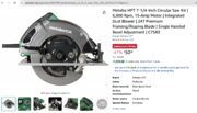 Metabo HPT 7-1/4-Inch Circular Saw Kit | 6,000 Rpm, 15-Amp Motor $50 (47% off)