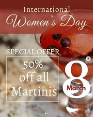 March 8 only: 50% off all Martinis; Taste of the Tri-Cities dine-in offers til March 15 @ 2020 Oxford Connector, PoCo BC