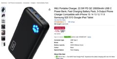 INIU Portable Charger, 22.5W PD QC 20000mAh - $16.19 after Coupon