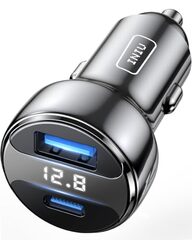 INIU Car Charger dual port (USB C & USB A) 66W with battery voltage display - $8.99 with promo code