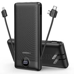 10,000mah Power bank with built in cables and power prongs - $25.19