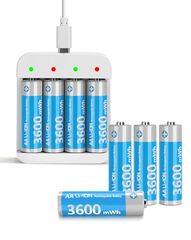 Rechargeable Lithium AA Batteries 8 Pack for Blink Camera (3600mWh with 2H Fast Charge) - $19.99 (reg $38.99)