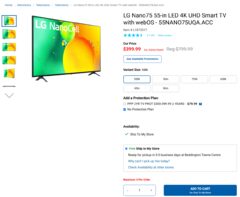 LG 55" 55NANO75UQA.ACC $399.99 [YMMV]