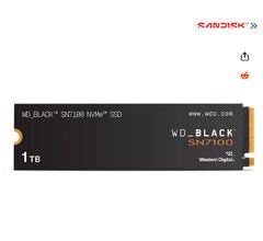 WD_BLACK SN7100 M.2 2280 1TB PCI-Express 4.0 x4 TLC 3D NAND Internal Solid State Drive $70 off to $99.97