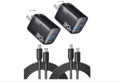 INIU USB Charger Block 2-Pack 30W PD Fast Charging [USB-C + USB-A] - $13.75