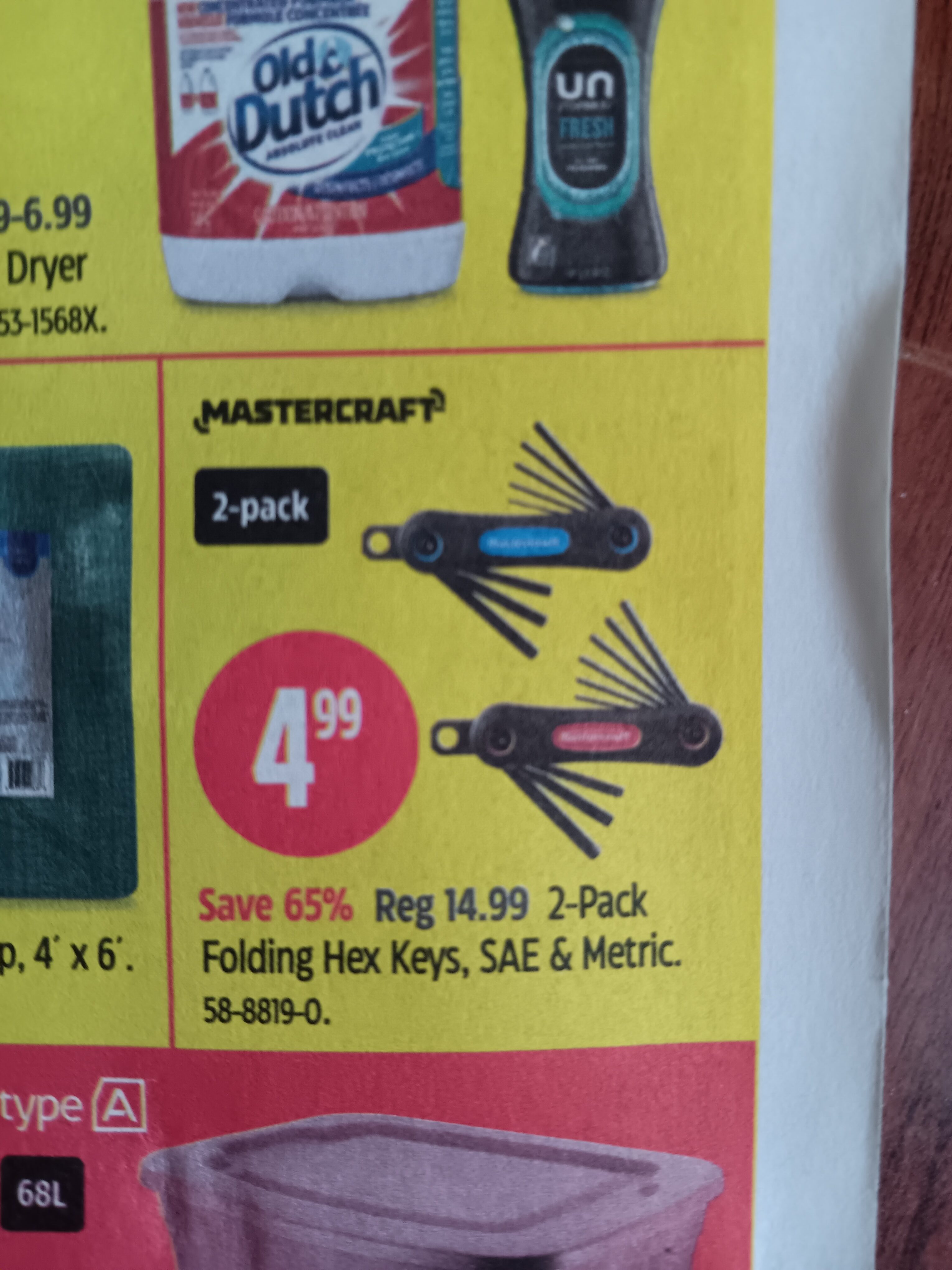 [Canadian Tire] Mastercraft 2 pack hex keys for $4.99 SAE and metric ...