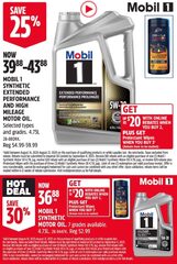 Mobil 1 Synthetic Engine/Motor Oil 4.73L ($36.88-43.88), buy 2 to get a $20 rebate