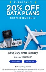 20% off of Data Plans at aloSIM - ends September 2nd