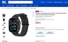 Open Box - Apple Watch Ultra 2 (GPS + Cellular) 49mm Black Titanium Case with Black Ocean Band $700