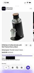 DF64 Gen 2 Coffee Grinder ($430) Red Titanium Burrs