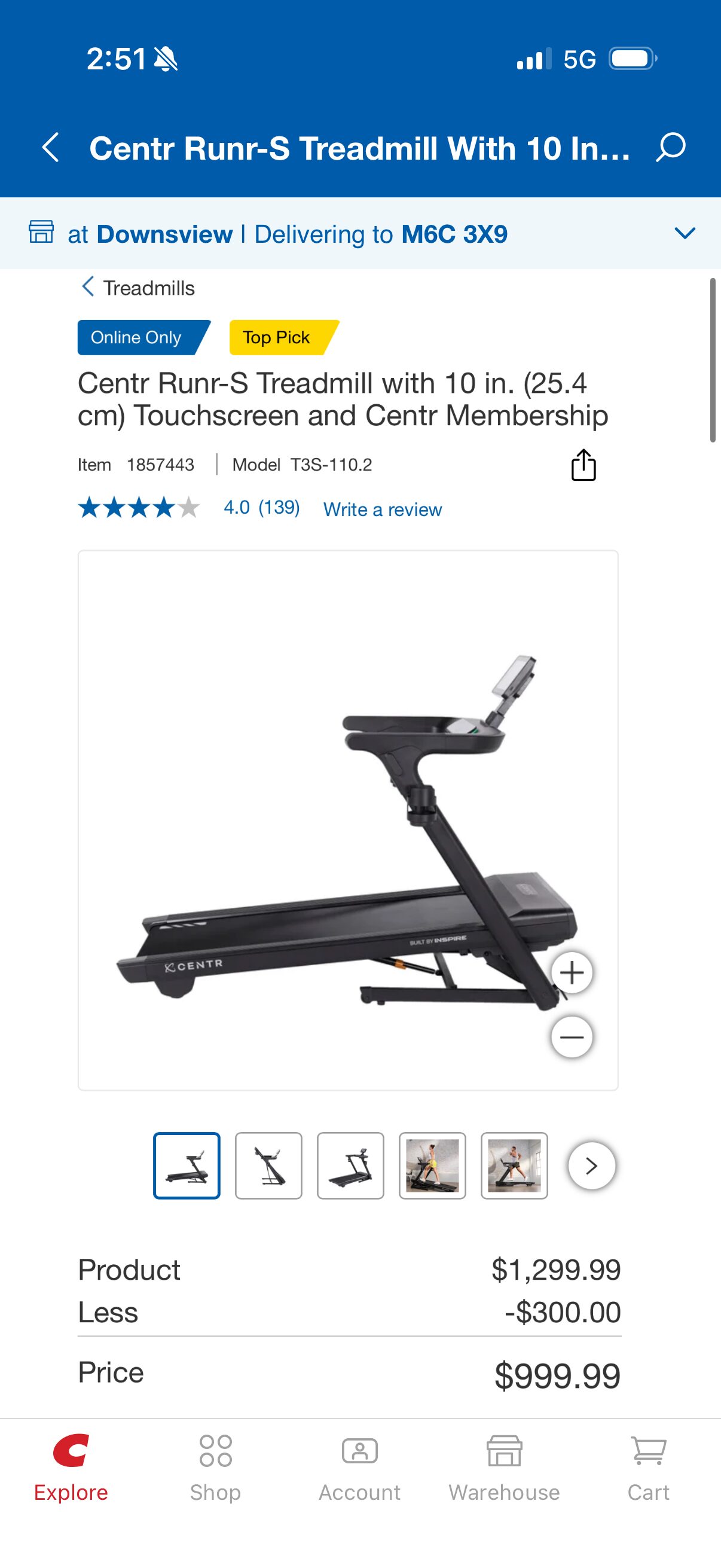 [Costco] Centr Runr-S Treadmill $999 (reg $1299) - RedFlagDeals.com Forums