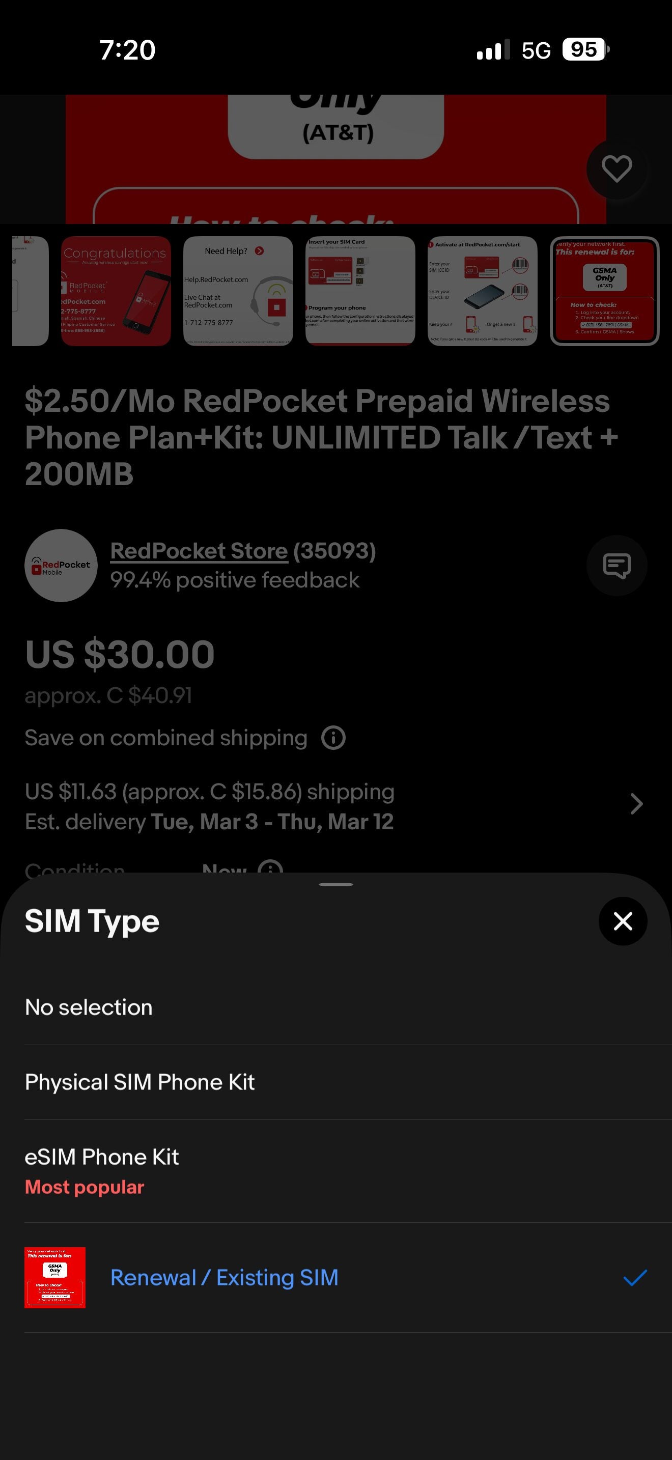 [Red Pocket Mobile] Red Pocket Mobile (USA) yearly plan for 30USD, 1GB ...