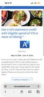 N naticom 2mo ago Save $25.00 [Highly YMMV] RBC $25 off $75 on dining spending Royal Bank 6 8 YMMV