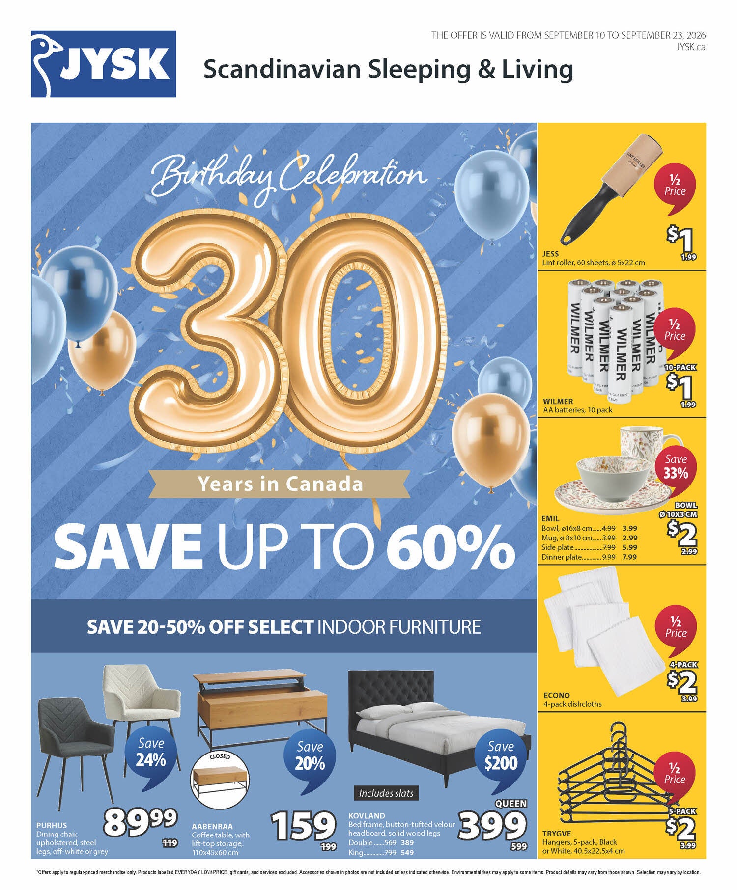 JYSK Weekly Flyer - Weekly Deals - 30th Birthday Celebration