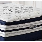 Beautyrest Recharge World Class Roslindale Super Pillow Top Queen Mattress Set - $1498.00 ($2300.00 off)