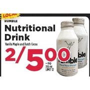 Rumble Nutritional Drink - 2/$5.00