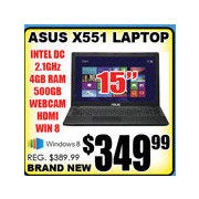 ASUS X551CA 15.6" Laptop - Black - $349.99 (10% off)
