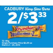 Cadbury King Size Bars - 2/$3.33