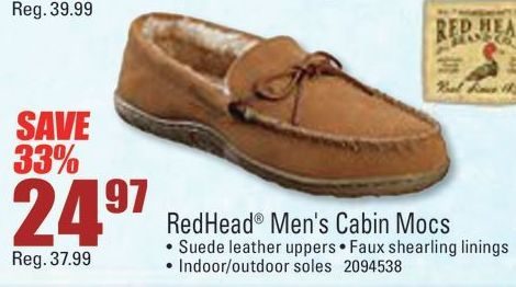 Redhead men's discount suede moc slippers