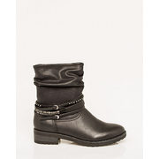Leather-Like Round Toe Ankle Boot - $79.99 (20% off)