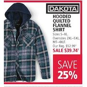 Mark s Dakota Hooded Quilted Flannel Shirt RedFlagDeals