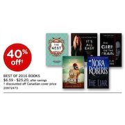 Best of 2016 Books - $6.59-$25.20 (40% off)