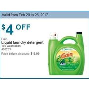 Gain Liquid Laundry Detergent  - $15.99 ($4.00 off)