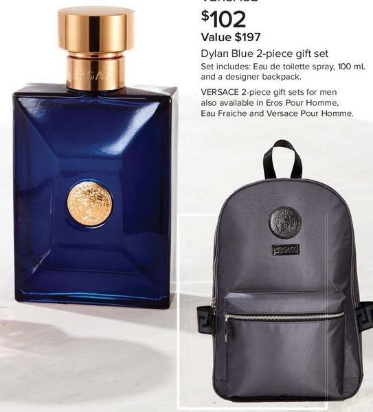 versace dylan blue gift set backpack