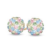 Multi-Coloured Pastel Crystal Ball Earrings In 14k Gold - $53.99 ($36.00 Off)