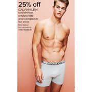 Calvin Klein Underwear, Undershirts And Sleepwear For Men  - 25%  off