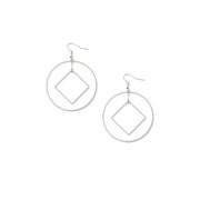 Hoop Earrings With Dangle Square - $4.99 ($7.01 Off)