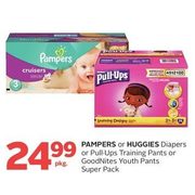 Pampers or Huggies Diapers or Pull-Ups Training Pants or Goodnites Youth Pants - $24.99/pkg