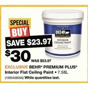 Home Depot Behr Premium Plus Interior Flat Ceiling Paint