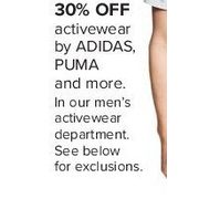 Activewear by Adidas, Puma, and More - 30% off