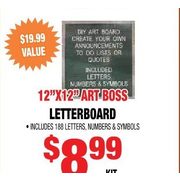 Letterboard 12" x 12" Art Boss - $8.99/kit