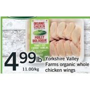 Yorkshire Valley Farms Organic Whole Chicken Wings - $4.99/lb