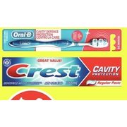 Crest Toothpaste Oral-B Toothbrush - $1.00