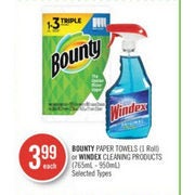 Bounty Paper Towels Or Windex Cleaning Products - $3.99