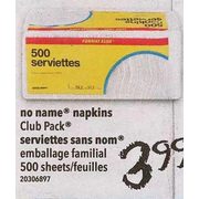 No Name Napkins  - $3.99