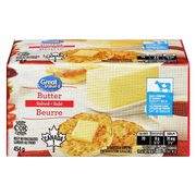 Great Value Butter Or Becel Bricks Salted Or Unsalted - $4.47/454 g