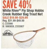 Bass Pro Shops: White River Fly Shop Hobbs Creek Rubber Bag Trout Net 