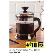 Ksp Aroma French Coffee Press 500 Ml / 4-Cup Black/stainless Steel - $10.00 (33% off)