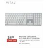 Vital Bluetooth 5.0 Keyboard With Multi-Device Connection - $34.99 ($15.00 off)