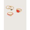Assorted Rings With Coral Accents, Set Of 4 - $6.00 ($8.99 Off)