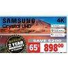 Samsung 65" 4K Crystal Display UHD TV - $898.00 ($200.00 off)